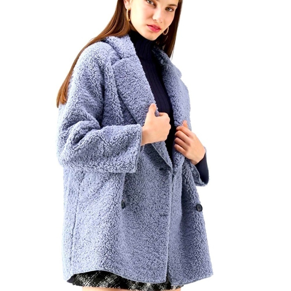 Nwt River Island Blue Overcoat Front Pockets 16